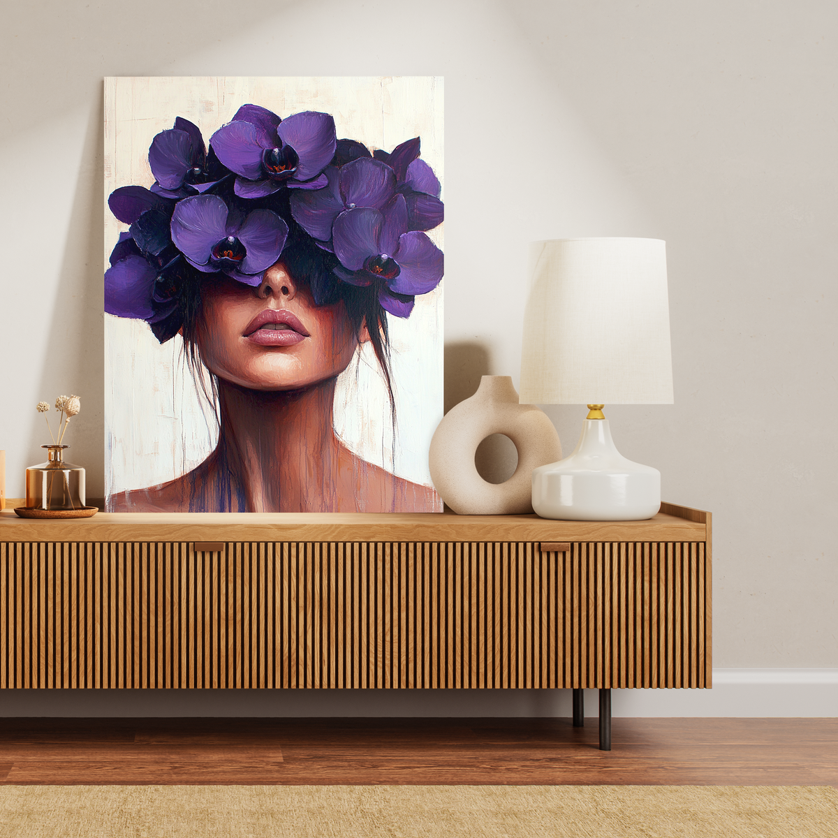 Veil of Orchids paint by numbers painting displayed as wall art