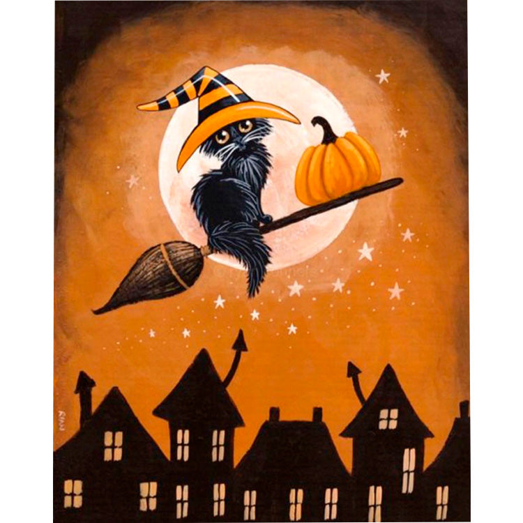 Cat on a broom