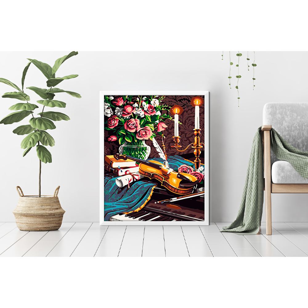 Musical Instruments and Flowers