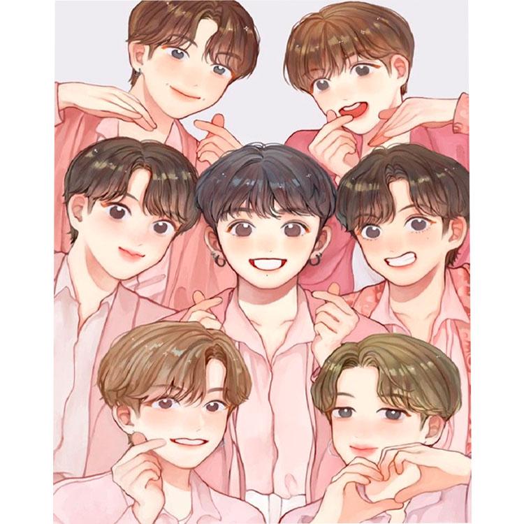 BTS group anime