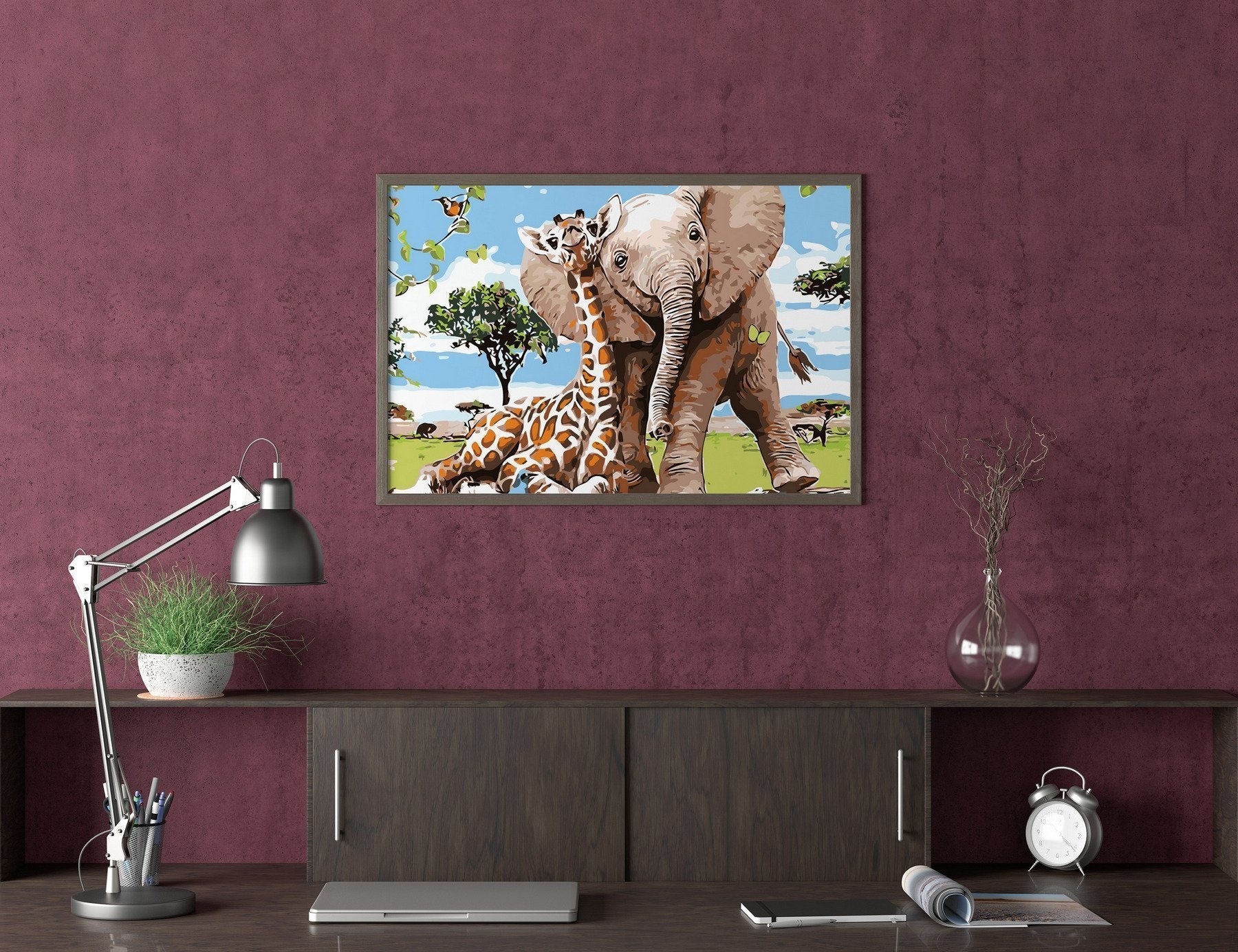 Elephant and Giraffe