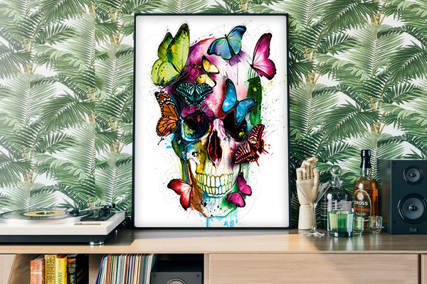 Butterflies and Skull
