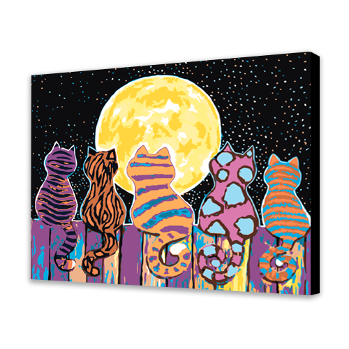 Colored Cats - Paint by Numbers Kit | Just Paint by Numbers Store