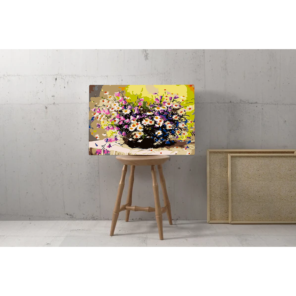 White Daisies With Purple Flowers