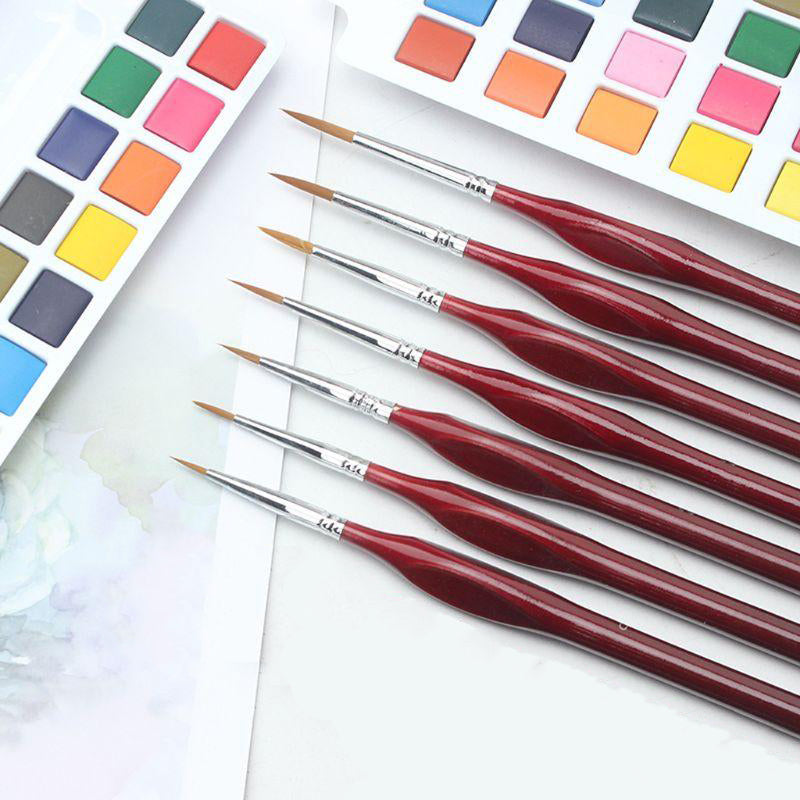 Professional Wooden Brushes - 7 pcs