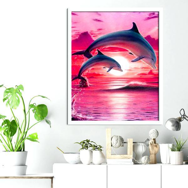 Dolphins In The Sunset