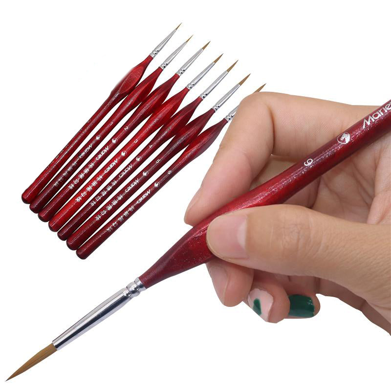 Professional Wooden Brushes - 7 pcs