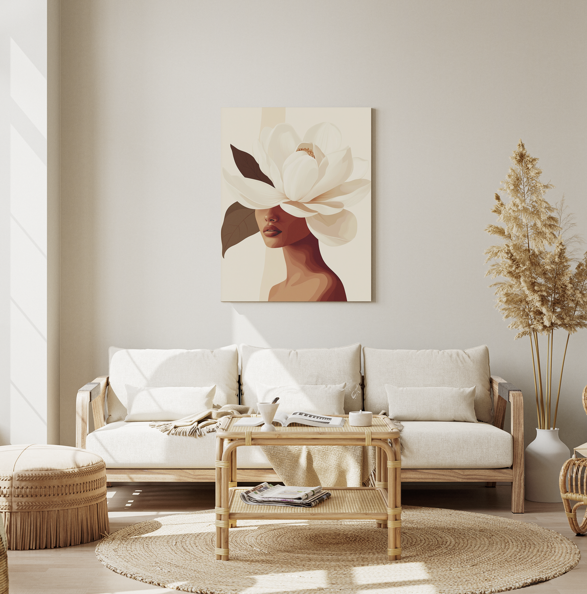 Whispers of Nature paint by numbers painting displayed in a calm room