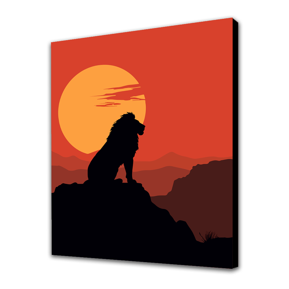 A Lion at Sunset