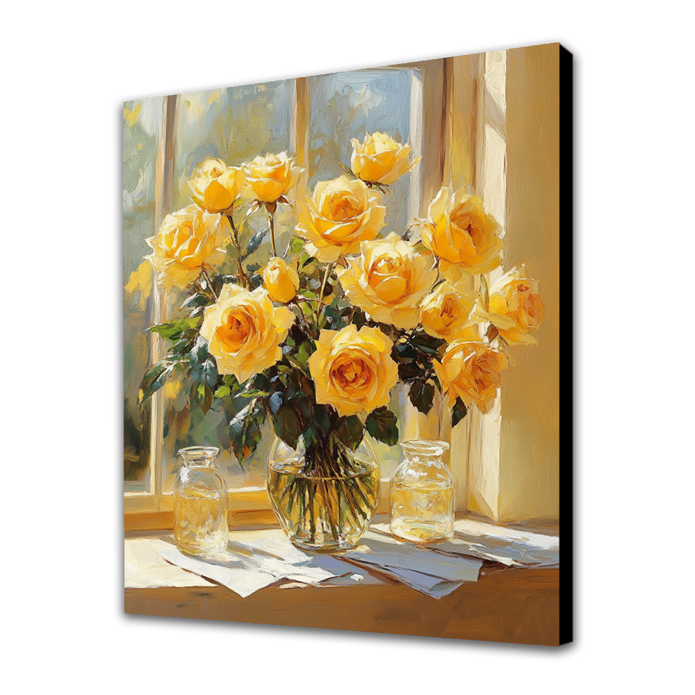 Sunlit Yellow Roses