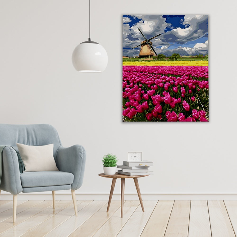 Pink Tulip Field
