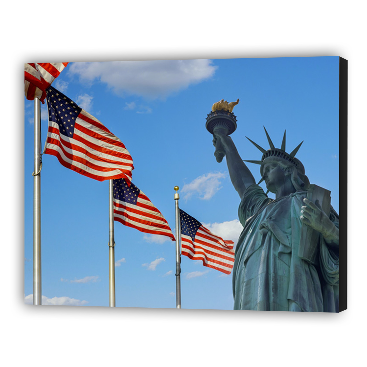 Statue with Flags Paint by Numbers Kit | Just Paint by Numbers Store